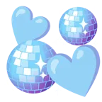 corazones giratorios + bola de espejos