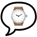 Sprechblase mit drei Punkten + Armbanduhr
