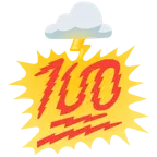 100 Punkte + Wolke mit Blitz