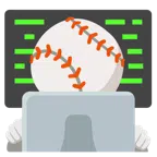 computer portatile + palla da baseball