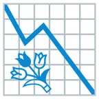grafico con andamento negativo + mazzo di fiori