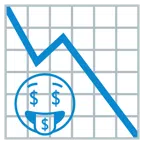 grafico con andamento negativo + faccina avida di denaro