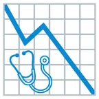 grafico con andamento negativo + stetoscopio