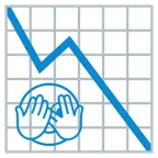 grafico con andamento negativo + faccina che sbircia tra le dita