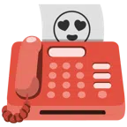 fax + faccina con sorriso e occhi a cuore