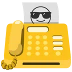 fax + faccina con sorriso e occhiali da sole