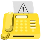 fax + simbolo di avviso
