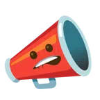 Megafon + auf Lippe beißen