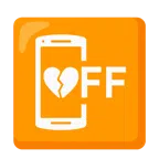 Mobiltelefon aus + gebrochenes Herz