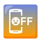 Mobiltelefon aus + ängstliches Gesicht