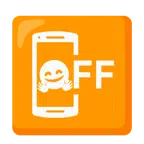 Mobiltelefon aus + Gesicht mit umarmenden Händen