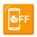 cellulare spento + faccina che festeggia
