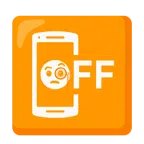 Mobiltelefon aus + Gesicht mit Monokel
