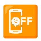 cellulare spento + faccina che si scioglie