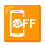Mobiltelefon aus + Gesicht mit durch die Finger linsendem Auge