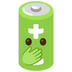 batteria + faccina con occhi aperti e mano sulla bocca
