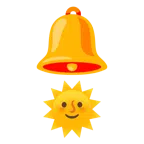 Glocke + Sonne mit Gesicht