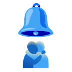Glocke + sich umarmende Personen