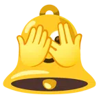 Glocke + Gesicht mit durch die Finger linsendem Auge