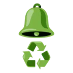 Glocke + Recycling-Symbol
