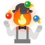 Feuer + Clown-Gesicht