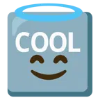 cara sonriendo con aureola + botón COOL
