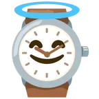 cara sonriendo con aureola + reloj