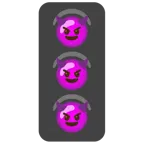 cara sonriendo con cuernos + semáforo