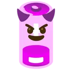 cara sonriendo con cuernos + batería baja
