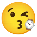 وجه يرسل قبلة + ساعة