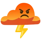 enraged face + cloud with lightning