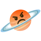 enraged face + ringed planet