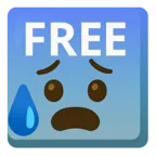 zaniepokojona twarz oblana potem + przycisk FREE