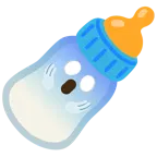 face screaming in fear + baby bottle