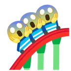 face screaming in fear + roller coaster
