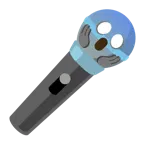 face screaming in fear + microphone