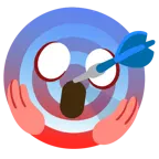 face screaming in fear + bullseye