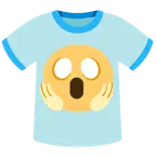 face screaming in fear + t-shirt