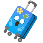 face screaming in fear + luggage