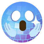face screaming in fear + mirror ball