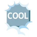 face in clouds + COOL button