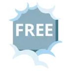 face in clouds + FREE button