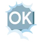 face in clouds + OK button