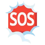 face in clouds + SOS button