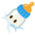 face in clouds + baby bottle