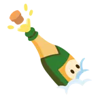 face in clouds + bottle with popping cork