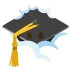 face in clouds + graduation cap