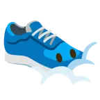 face in clouds + running shoe