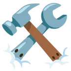 face in clouds + hammer and wrench