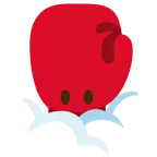 face in clouds + boxing glove